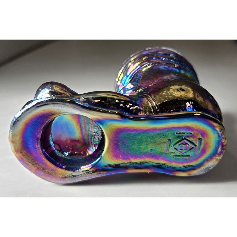 Vintage Toothpick Holder Boyd Hobo Shoe Toes Sticking Out. Iridescent Glass - Picture 3 of 7